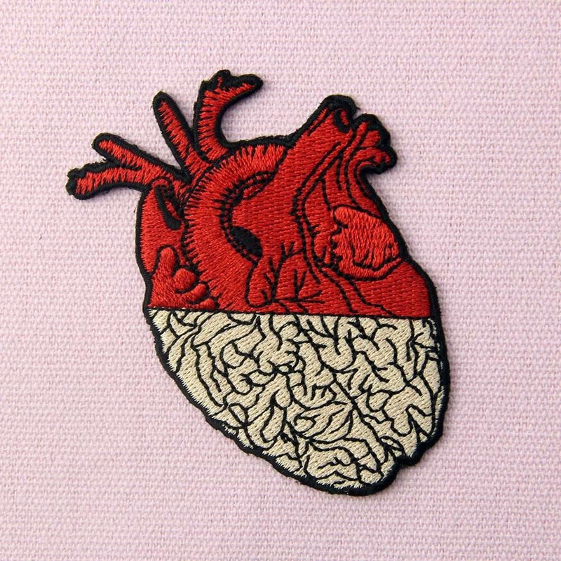 ZEGIN Heart & Brain Patch Embroidered Badge Iron On Sew On Emblem - Image 4